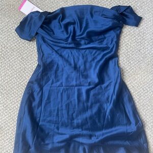 Beginning Boutique Strapless Navy Dress